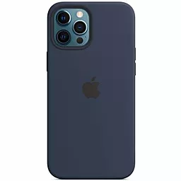 Чохол Apple Silicone Case Full with MagSafe and SplashScreen для Apple iPhone 12 Pro Max  Deep Navy