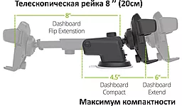 Автотримач iOttie Easy One Touch 3 Car & Desk Mount Holder Black (HLCRIO120) - мініатюра 3