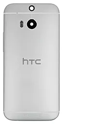 Задняя крышка корпуса HTC One M8 со стеклом камеры Silver