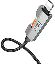 Кабель USB Hoco U123 Regent colorful charging 12w 2.4a 1.2m Lightning cable black - миниатюра 2