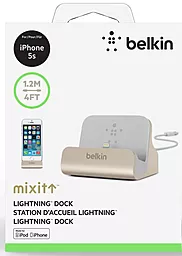 Док-станція зарядний пристрій Belkin Charge+Sync MIXIT iPhone 6s/SE Dock, Gold Silver (F8J045btGLD) - мініатюра 4
