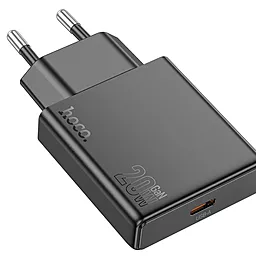 Сетевое зарядное устройство Hoco N37 20w PD USB-C home charger black - миниатюра 4