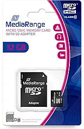Карта памяти MediaRange 32 GB microSDHC class 10 + SD adapter (MR959) - миниатюра 2