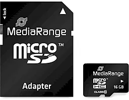 Карта пам'яті MediaRange 16 GB microSDHC class 10 + SD adapter (MR958)