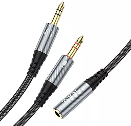 Аудио разветвитель Hoco UPA21 mini Jack 3.5mm 2xM/F black/gray - миниатюра 3