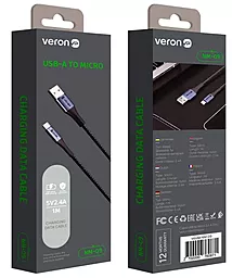 Кабель USB Veron NM09 Nylon 12w 2.4a micro USB cable black - миниатюра 2