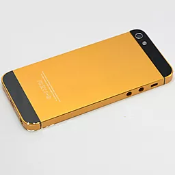 Корпус Apple iPhone 5 Оранжевый с черными вставками - миниатюра 2