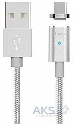USB Кабель Hoco U16 Magnetic Adsorption micro USB Cable Silver