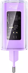 Сетевое зарядное устройство AceFast Sparkling Series Cherry Blossom A45 65W GaN PD/QC USB-A-2xUSB-C Pink - миниатюра 4