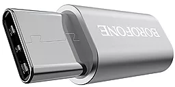 Адаптер-переходник Borofone BV4 Micro USB - USB Type-C Silver - миниатюра 3