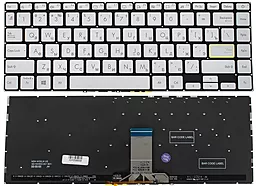 Клавиатура для ноутбука Asus X421 series с подсветкой клавиш без рамки Silver