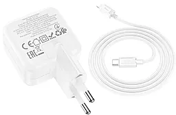 Сетевое зарядное устройство Hoco C111A 30W PD/QC3.0 Lucky dual-port charger set USB-A-C + USB-C-Lightning Cable White - миниатюра 5