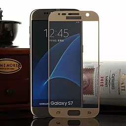 Защитное стекло 1TOUCH 3D Full Cover Samsung G930 Galaxy S7 Gold - миниатюра 2
