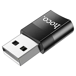 Адаптер-перехідник Hoco UA17 M-F 2.0 USB-A -> USB Type-C Black - мініатюра 3