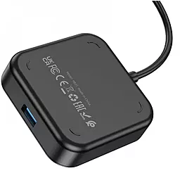 USB хаб Hoco HB31 4-in-1 Easy USB3.0 3XUSB2.0 0.2m Hub black - миниатюра 5