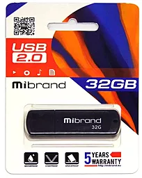 Флешка Mibrand Grizzly 32GB USB 2.0 (MI2.0/GR32P3B) Black - миниатюра 2