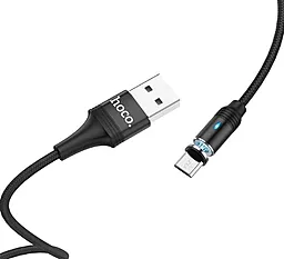 Кабель USB Hoco U76 Fresh Magnetic micro USB Cable Black - миниатюра 2