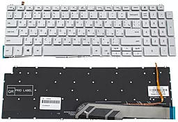 Клавиатура для ноутбука Dell Inspiron 5584 с подсветкой клавиш без рамки Silver