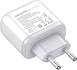 Сетевое зарядное устройство ColorWay 45w PD/QC USB-C/USB-A ports home charger white (CW-CHS042PD-WT) - миниатюра 9