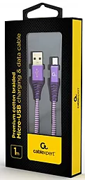 Кабель USB Cablexpert Premium micro USB Cable Violet (CC-USB2B-AMmBM-1M-PW) - миниатюра 2