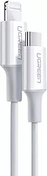 Кабель USB PD Ugreen US171 MFI 20w 3a 0.25m USB Type-C - Lightning cable white (60746) - миниатюра 4