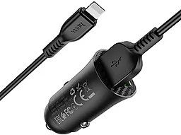 Автомобильное зарядное устройство с быстрой зарядкой Hoco Z39 Farsighted 18W 3.4A + Lightning Cable Black - миниатюра 3