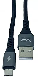 Кабель USB Veron MV09 Nylon 12w 2.4a 2m micro USB cable black - миниатюра 4