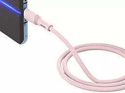 Кабель USB PD XO NB-Q226A Silicone 27W 3A USB Type-C - Lightning Cable Pink - миниатюра 4