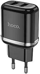 Сетевое зарядное устройство Hoco N4 Aspiring 2USB 12W Black