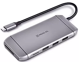 USB Type-C хаб REAL-EL CQ-900 Space Gray (EL123110003) - миниатюра 2