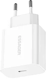 Сетевое зарядное устройство Essager Vanjane 20W PD USB-C White (ECTC-FJB02-P) - миниатюра 3