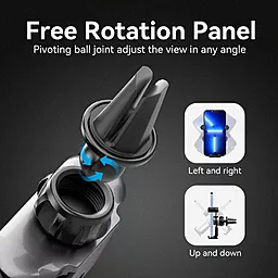 Автодержатель Vention One Touch Clamping Car Phone Mount With Suction Cup Black Square Type (KCVB0) - миниатюра 6