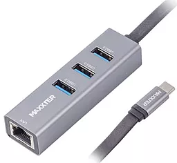 USB Type-C хаб Maxxter 4хUSB3.0 Grey (NECH-3P-02)