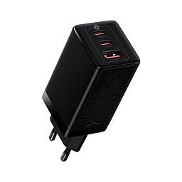Сетевое зарядное устройство Baseus GaN3 Pro 65W 1xUSB/2xUSB-C Ports + USB C-C 100W Cable Black (CCGP050101) - миниатюра 2