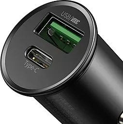 Автомобильное зарядное устройство Baseus Circular Metal PPS 30W USB-C + USB-A Ports (CCYS-C01) - миниатюра 3
