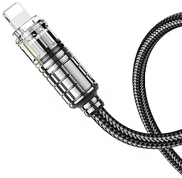 Кабель USB Hoco U122 Lantern Transparent Discovery Edition charging 12w 2.4a 1.2m Lightning cable  black - миниатюра 5