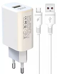 Сетевое зарядное устройство XO L85D USB-A QC3.0 18W 3A + micro USB Cable White