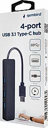 USB Type-C хаб Gembird 4-in-1 black (UHB-CM-U3P4-01) - миниатюра 3