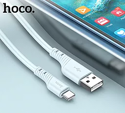 Кабель USB Hoco X97 Crystal Silicone 12W 2.4A USB Type-C Cable Blue - миниатюра 6
