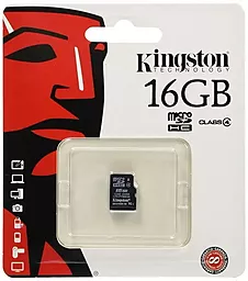 Карта памяти Kingston microSDHC 16GB Class 4 (SDC4/16GBSP)