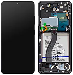 Дисплей Samsung Galaxy S21 Ultra G998 з тачскріном і рамкою, сервісний оригінал, Black