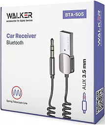 Bluetooth адаптер Walker BTA-505 Car Receiver - AUX 3.5мм BT5.0 Black - миниатюра 3
