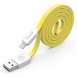 USB Кабель Baseus String flat Lightning Cable White / Yellow - мініатюра 3