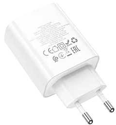 Сетевое зарядное устройство Borofone BA79A 20w PD/QC 3xUSB-A/USB-C home charger white - миниатюра 3
