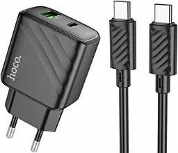 Сетевое зарядное устройство Hoco CS23A 30w PD/QC USB-C/USB-A ports USB-C/USB-C cable black