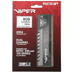Оперативна пам'ять Patriot DDR4 8GB (2x4GB) 2133 MHz Viper (PVE48G213C4KGY) - мініатюра 3