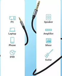 Аудио кабель Vention Jack 6.35mm - mini Jack 3.5mm M/M cable 1 м gray (BAUHF) - миниатюра 4