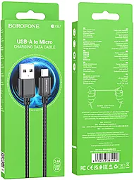 Кабель USB Borofone BX87 Sharp 2.4A micro USB Cable Black - миниатюра 6