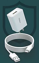 Сетевое зарядное устройство Proda PD-A43a 12W 2.4A USB-A + USB Type-C Cable White - миниатюра 8