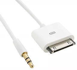 Аудіо кабель ExtraDigital Aux mini Jack 3.5 mm - Apple 30-pin M/M Cable 1.5 м white (KBA1653)